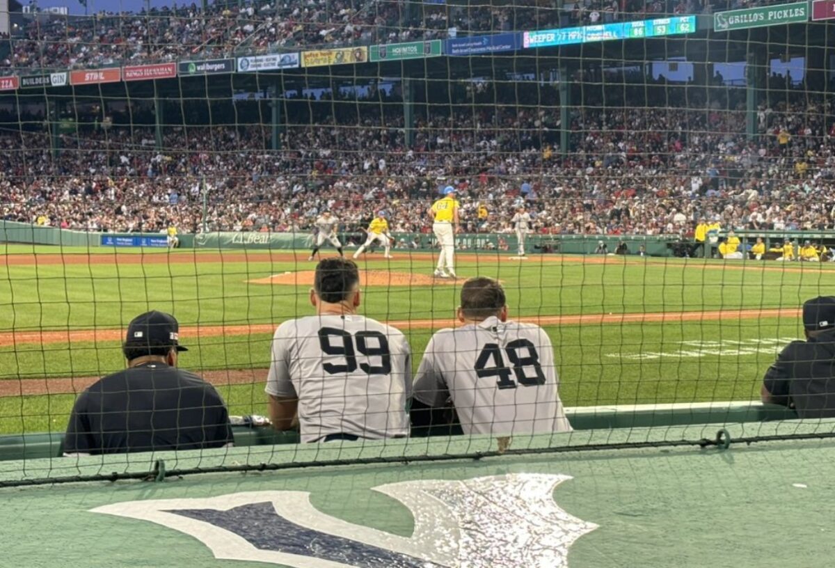 Anthony Rizzo and best friend Aaron Judge are watching the Yankees vs. Red Sox game at Fenway Park on June 15, 2024.