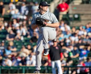 Yankees' Gerrit Cole pitches during his rehab in Rochester on June 14, 2024.
