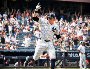 Yankees' Ben Rice has a three home run game against the Boston Red Sox at Yankee Stadium on July 6, 2024.