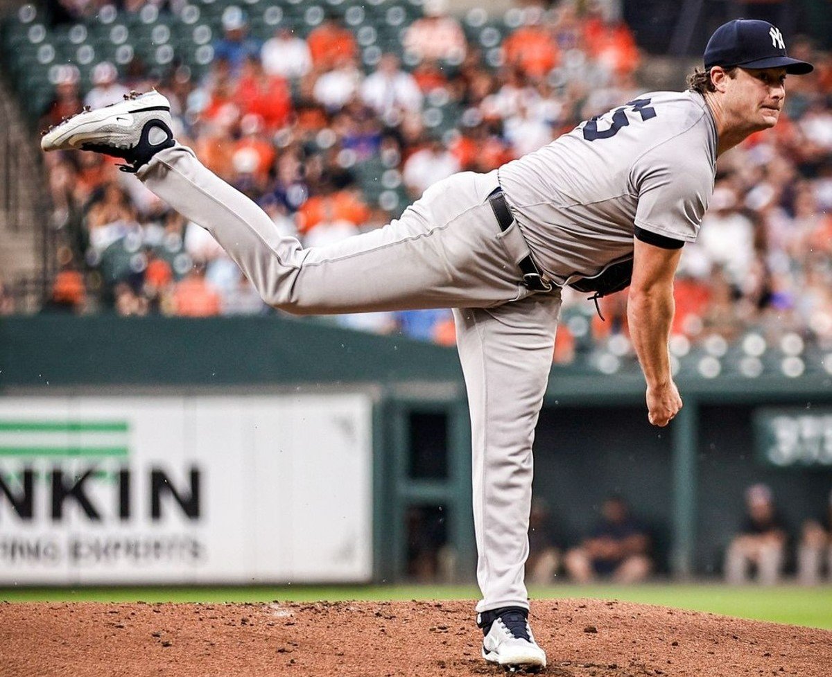 Yankees ace Gerrit Cole is pitching  against the Orioles in Baltimore on July 12, 2024.