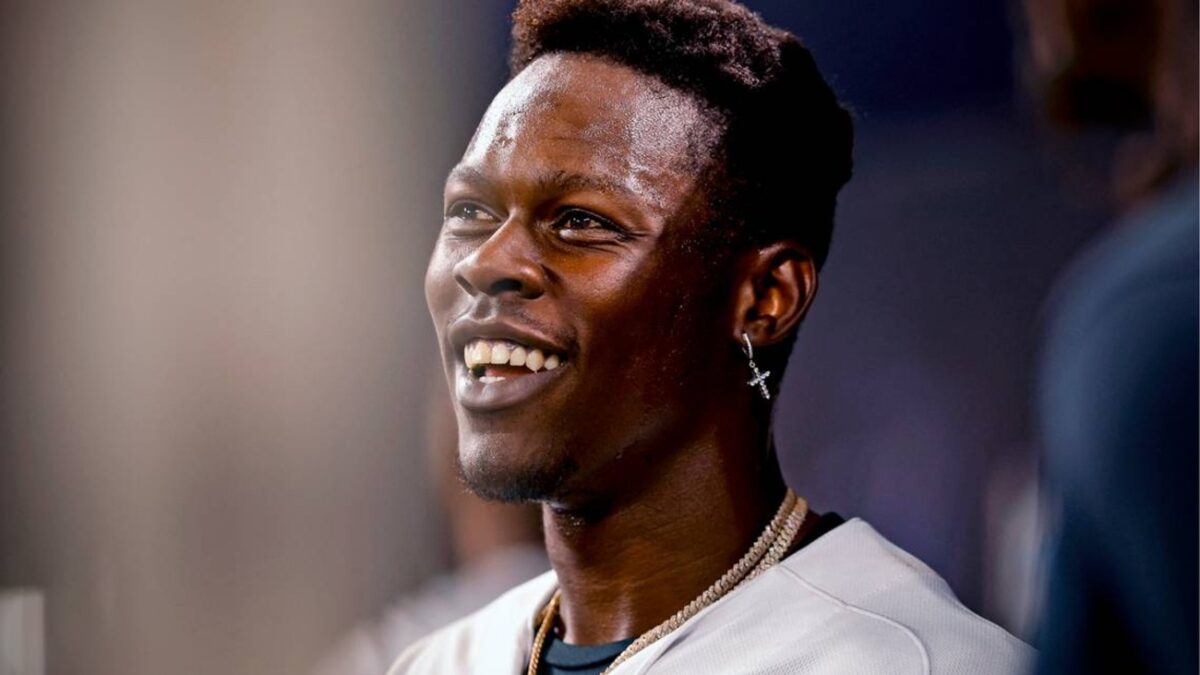 Miami Marlins center fielder Jazz Chisholm Jr. (2) in the dugout during the game against the Atlanta Braves at loanDepot Park in Miami on Tuesday, May 2, 2023.