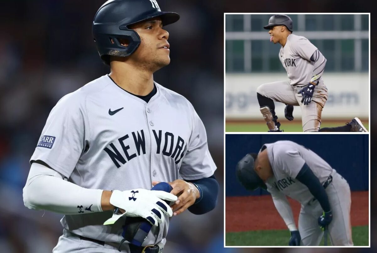 Yankees' Juan Soto experiences pain as he hit against the Rays at Tropicana Field on July 11, 2024.