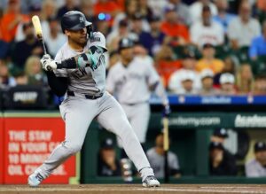 Yankees second baseman Gleyber Torres hits at Fenway Park on July 26, 2023.