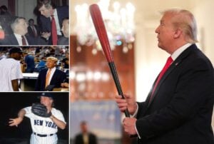 Former US President Donald Trump presents himself a fan of the New York Yankees and its former owner