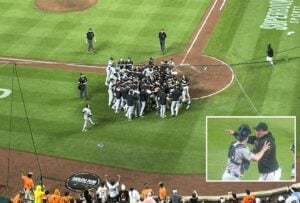 Players get into a brawl Yankees Clay Holmes hit Orioles’ Heston Kjerstad and Baltimore manager Hyde reacted to it in the ninth inning at Camden Yard, Friday, July 12, 2024.