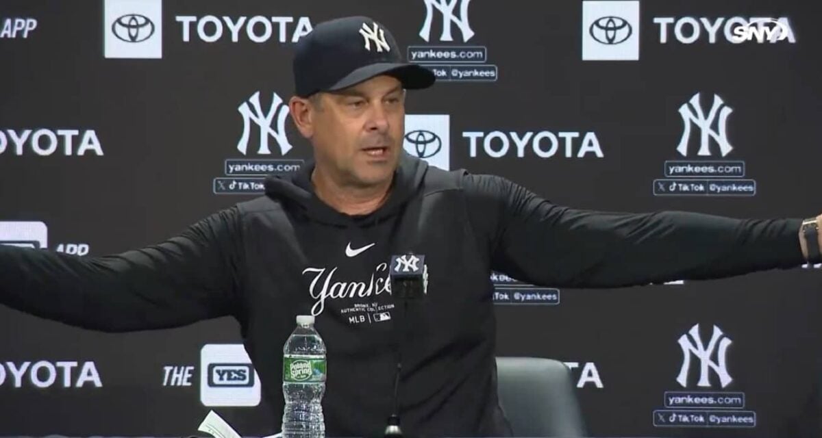 Yankees' manager Aaron Boone reacts with expletives after 12-3 loss to the Mets in the Bronx on July 24, 2024.