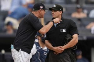aaron Boone, manager of the New York Yankees, was ejected for the fifth time this season during Sunday’s game against the Tampa Bay Rays, bringing his career total to 38 ejections