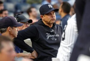 Yankees manager Aaron Boone is at Yankee Stadium on July 20, 2024.