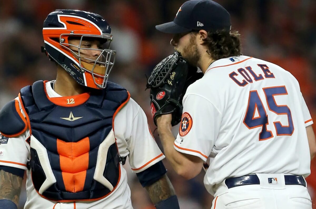 Yankees ace Gerrit Cole and backstop Martin Maldonado while both were playing for the Houston Astros.