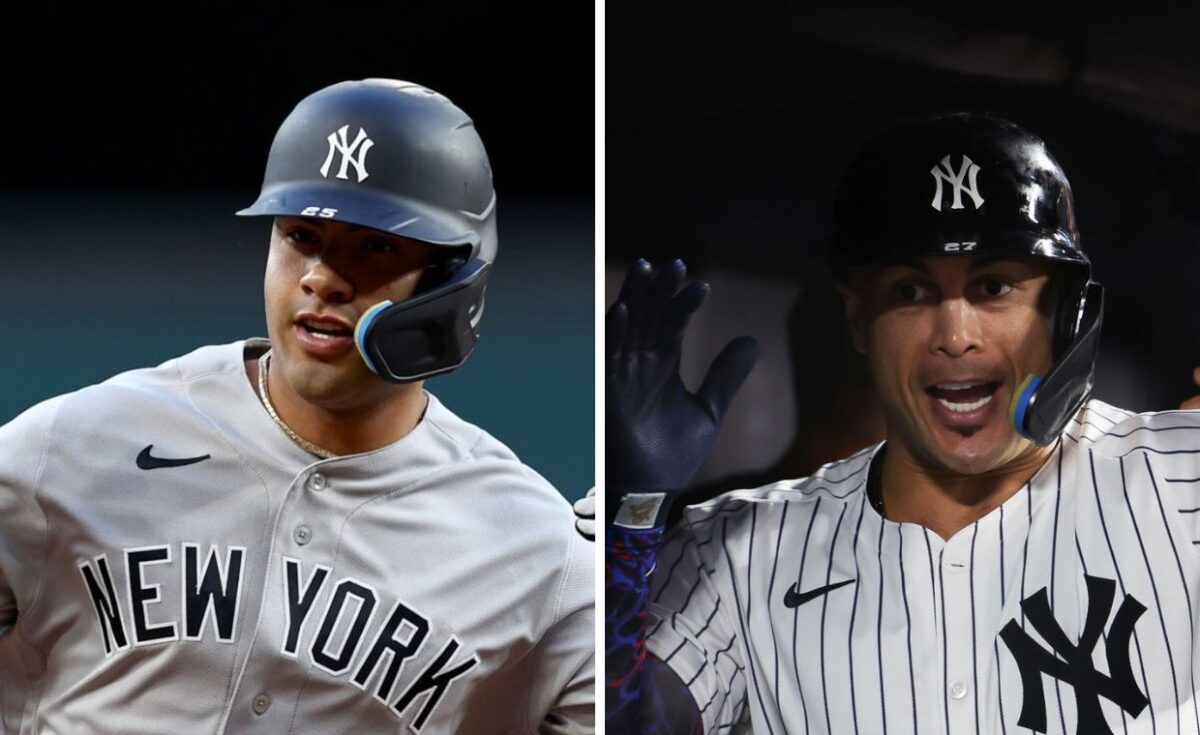 Players of the new york yankees: Gleyber Torres and Giancarlo Stanton