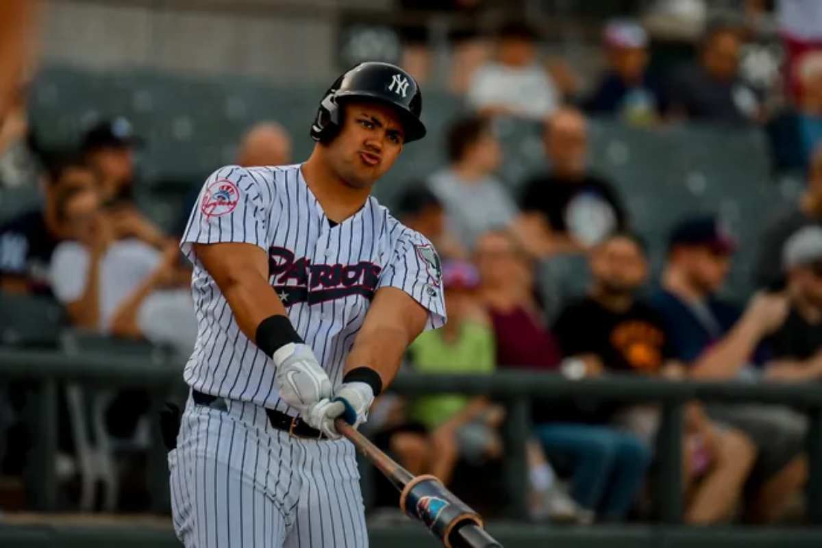 El prospecto de los Yankees Jasson Dominguez no ha jugado en la MLB en 2024 porque se está recuperando de una lesión que le apartó de la MLB en 2023.