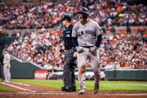 Jose Trevino of the Yankees is at Camden Yards, Baltimore, on July 13, 2024.