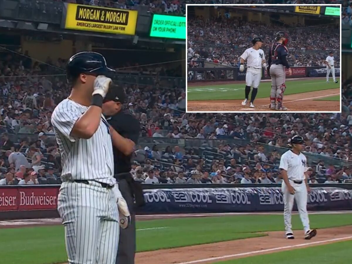 Anthony Volpe reacts after his baserunning error in third inning vs. the Red Sox costs the Yankees a crucial run on July 5, 2024, at Yankee Stadium.