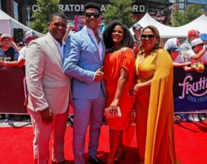 Yankees' slugger Juan Soto is with his family at the 2024 All-Star red carpet in Arlington, TX.