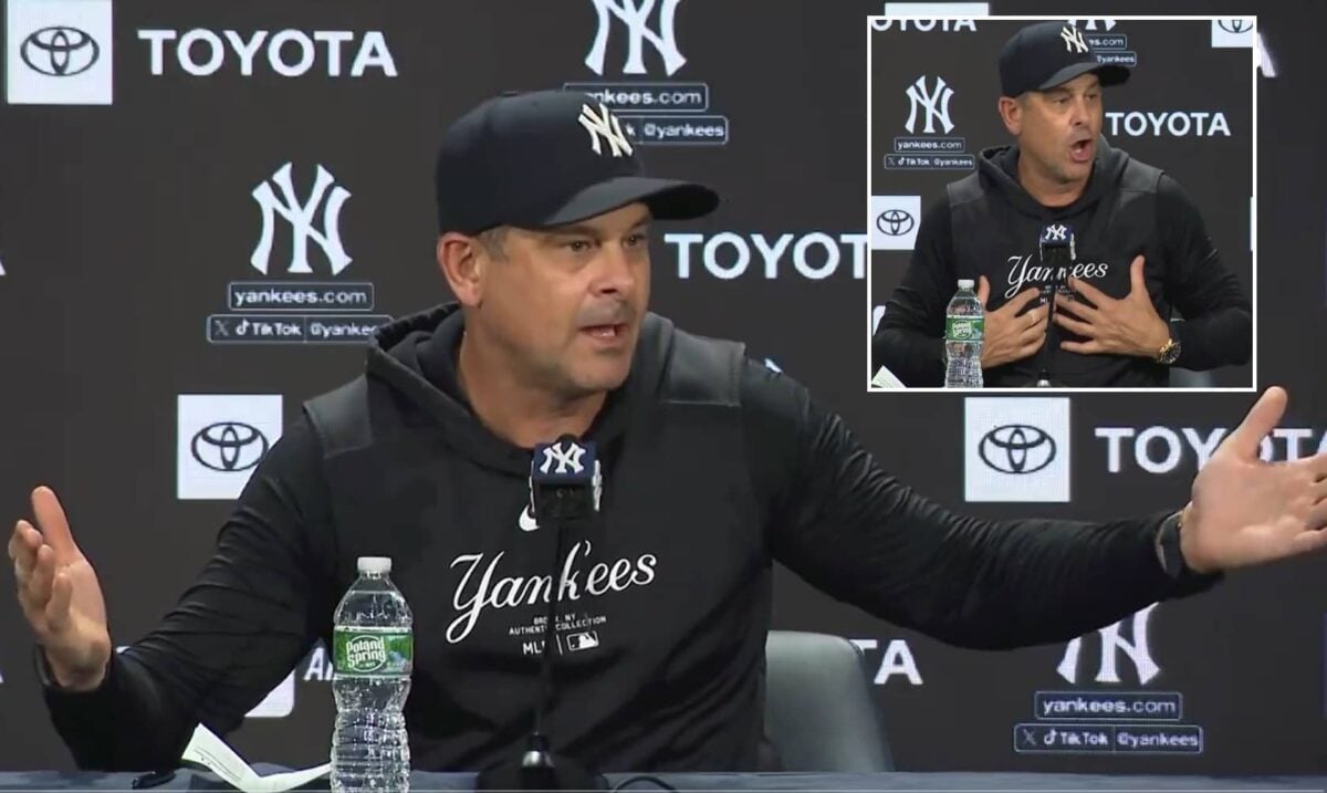 Yankees' manager Aaron Boone reacts with expletives after 12-3 loss to the Mets in the Bronx on July 24, 2024.