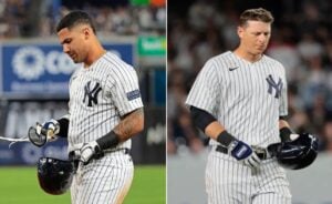 Yankees second baseman Gleyber Torres and third baseman DJ LeMahieu