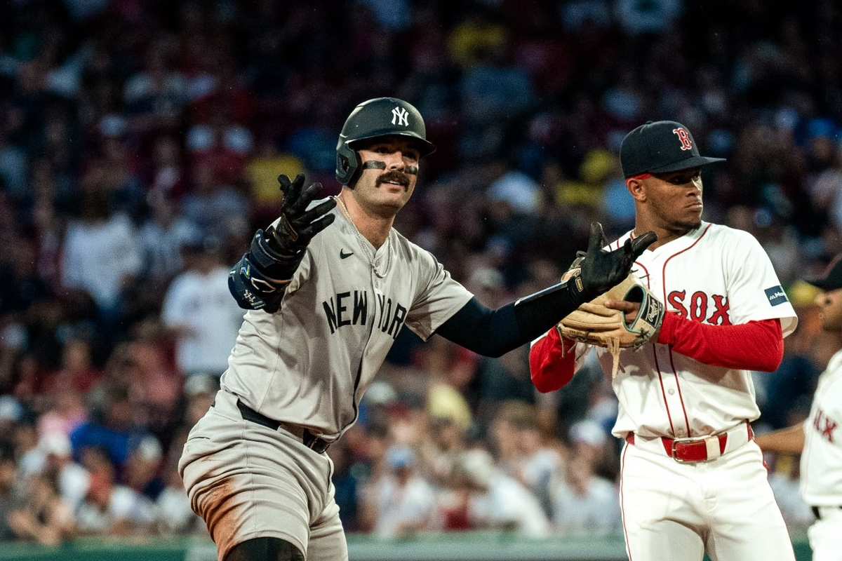 Austin Wells durante un partido de los Yankees en la mlb en 2024