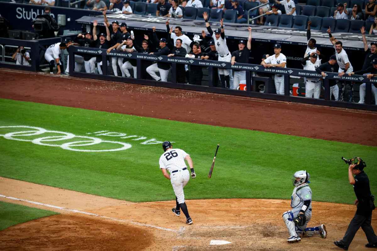 DJ LeMaheiu durante la victoria de los Yankees sobre los Blue Jays el 4 de agosto de 2024.