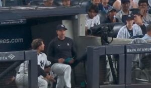 Aaron Boone after he made the tough decision to bench Gleyber Torres during Friday night’s 8-5 loss to the Toronto Blue Jays, on August 3.