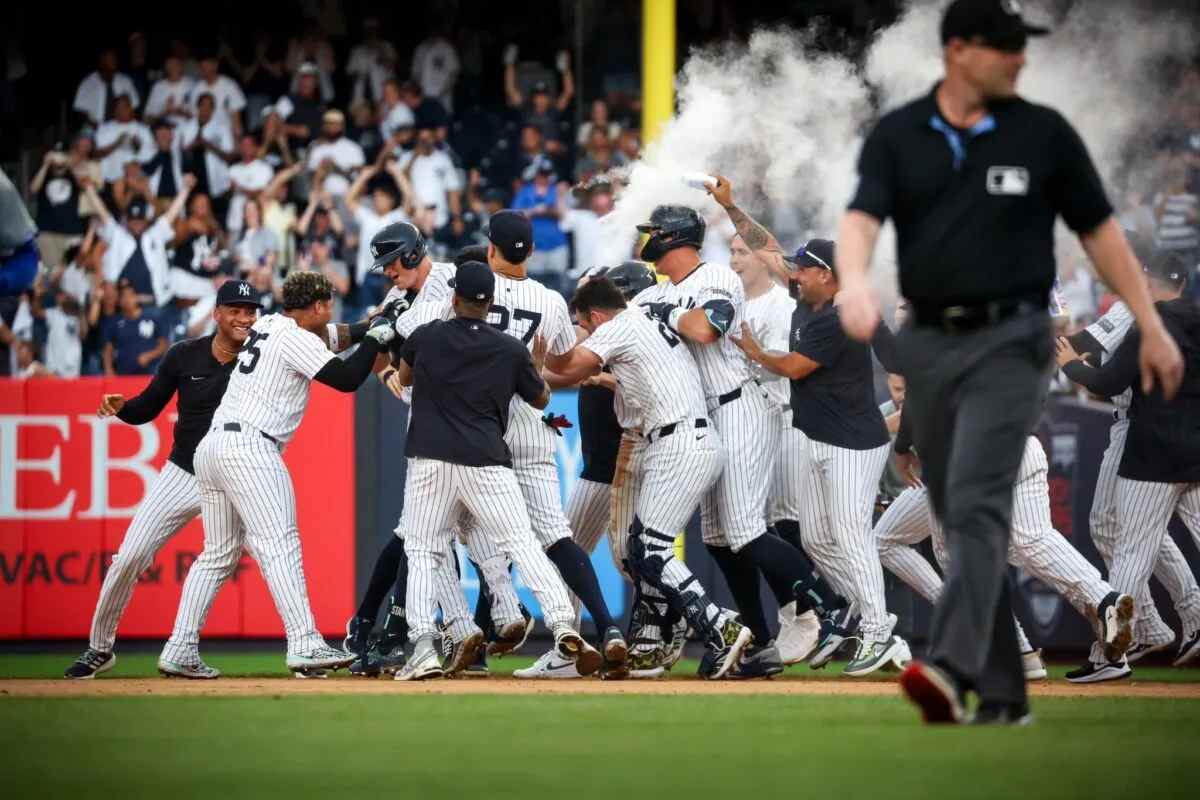 Players during the Yankees’ win over the Blue Jays on Aug. 4, 2024.