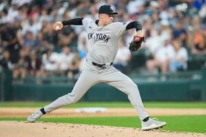 Will Warren allowed just two runs across five innings during the Yankees’ 10-2 win over the White Sox on Aug. 14, 2024.