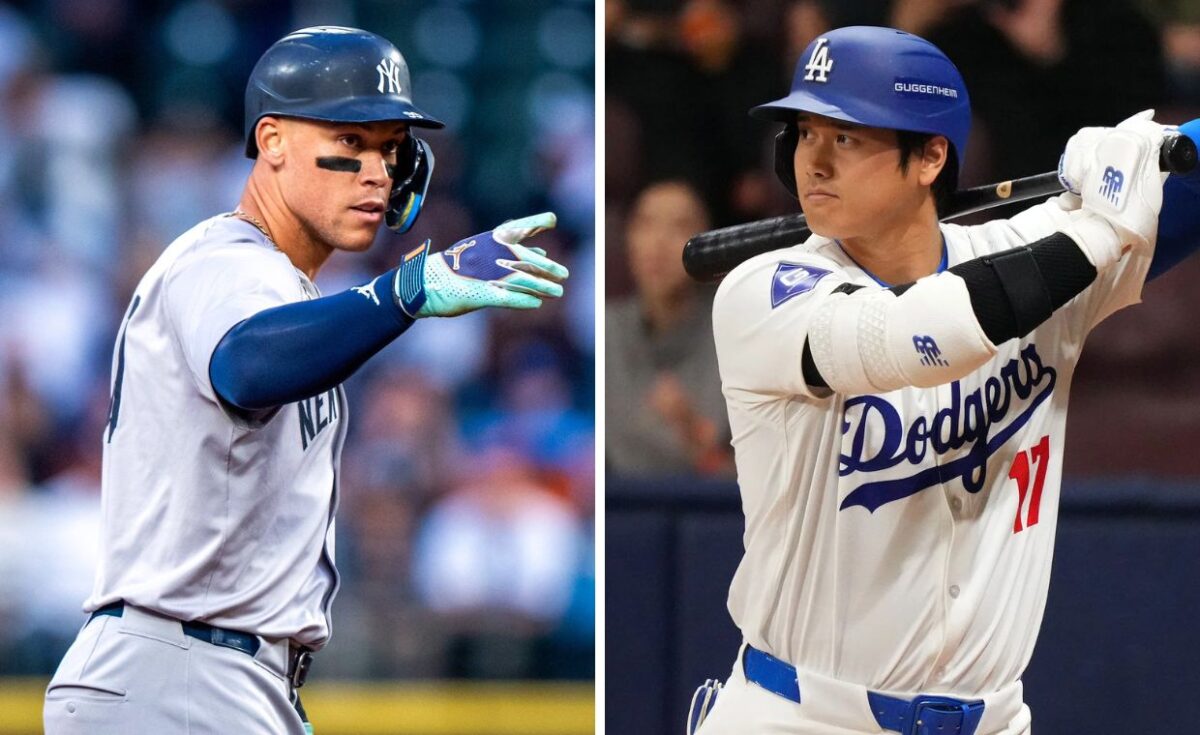 La estrella de los Yankees Aaron Judge y el fenómeno de los Dodgers Shohei Ohtani. Ambos han protagonizado temporadas extraordinarias 