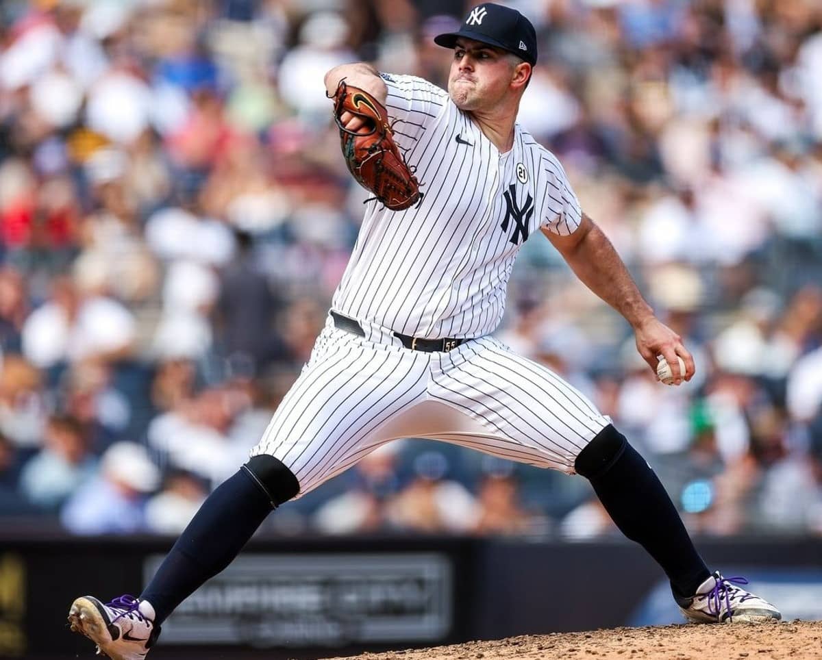 Carlos Rodon, de los Yankees, lanza contra los Medias Rojas de Boston, el domingo 15 de septiembre de 2024, en Nueva York.