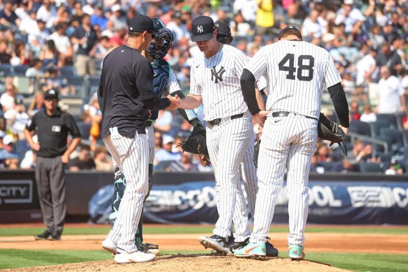 Gerrit Cole is removed from the game during the Yankees’ loss to the Red Sox on Sept. 14.