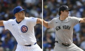 Yankees starter Gerrit Cole and Cubs starter jJameson Taillon