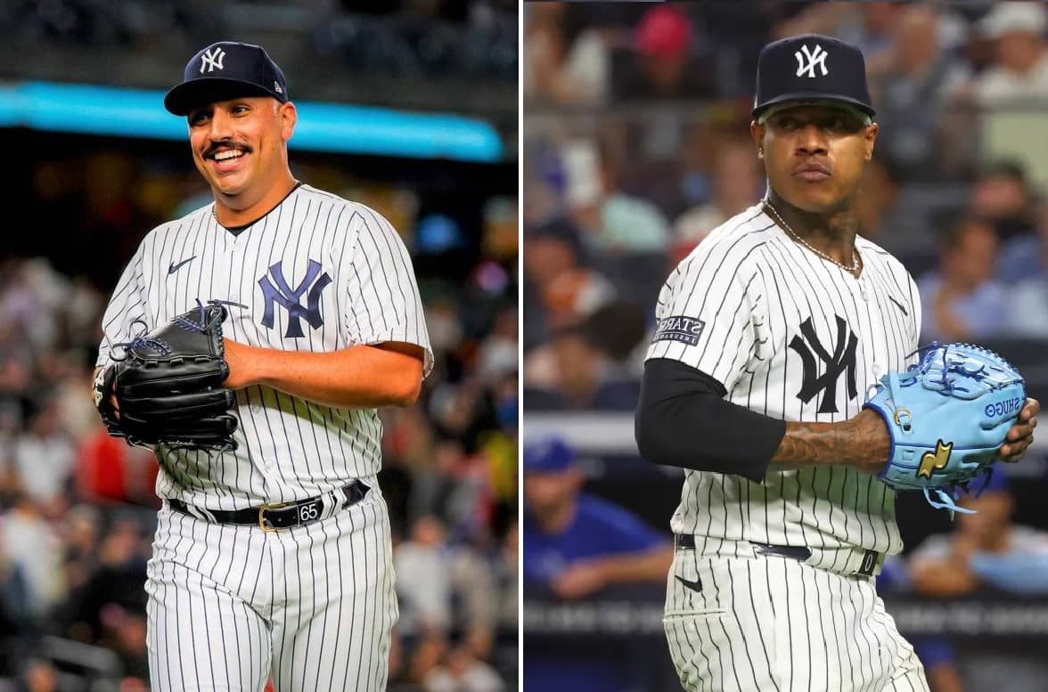 Nestor Cortes and Marcus Stroman of the New York Yankees.