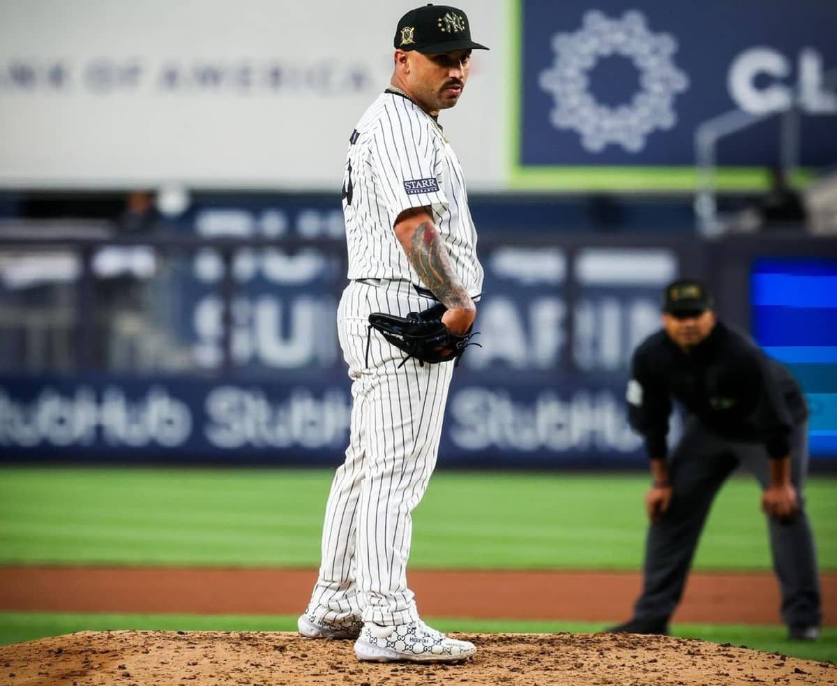 Yankees' pitcher Nestor Cortes on the mound at Yankee Stadium on May 19, 2024.