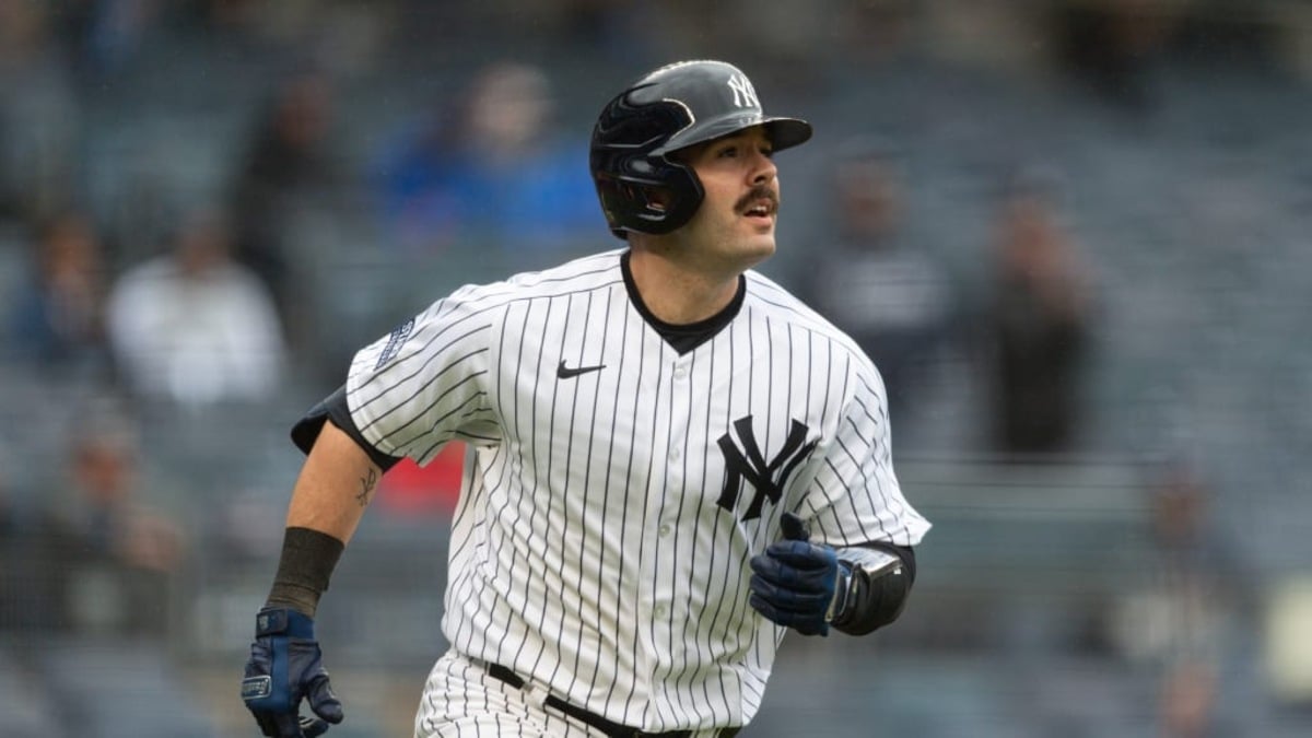 Yankees catcher Austin Wells runs after hitting a three-run home run against the Royals at Yankee Stadium on Sept. 8, 2024.