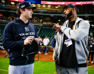 Yankees ace Gerrit Cole is with ex-Yankees ace CC Sabathia.