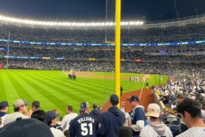 The Yankee Stadium hosts pre-game ceremonies before the ALDS Game 2 between the Yankees and the Royals, Oct. 7, 2024.