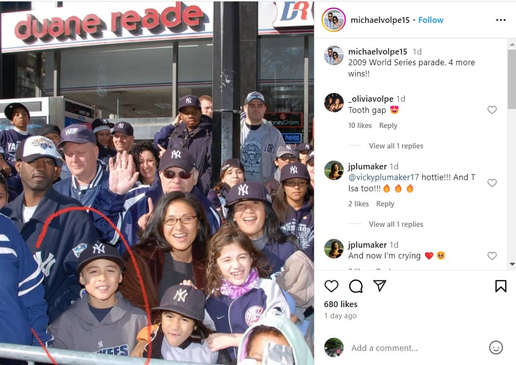 Father shares an Instagram photo showing a young Anthony Volpe attending the 2009 Yankees' World Series victory celebration in the Bronx on Nov 6, 2009.