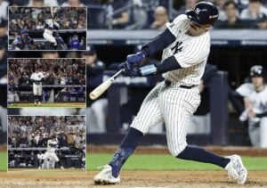 Yankees' cleanup hitter Austin Wells hits pivotal single against the Royals at Yankee Stadium on October 5, 2024.