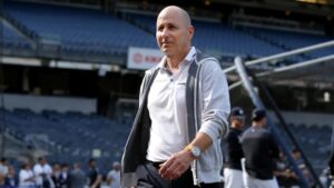 Yankees General Manager Brian Cashman ahead of a Yankees game at Yankee Stadium in April 2024.