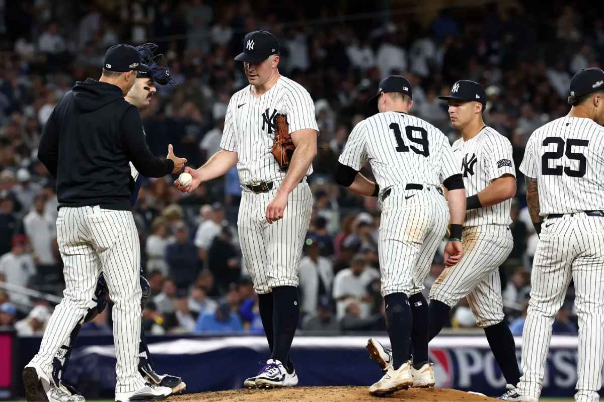 Carlos Rodon struggled for the Yankees during their Game 2 loss on Oct. 7.