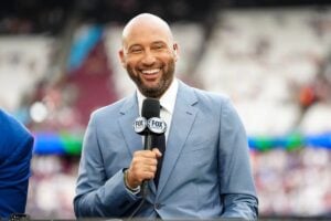 On Oct. 8, 2024, Yankees legend Derek Jeter discusses the team's chances in their ALDS series against the Royals on FOX, emphasizing the pressure on the Yankees to win despite recent setbacks. Jeter