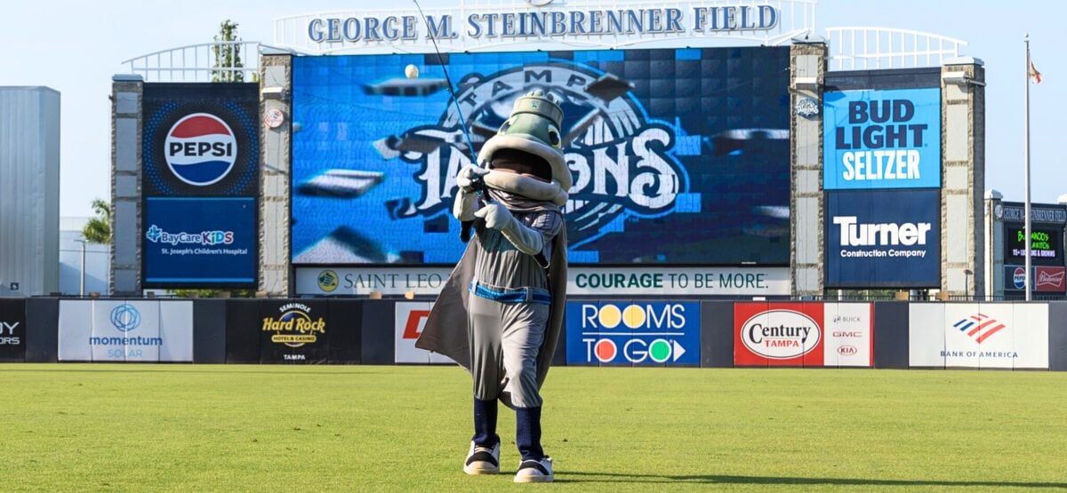 The Tampa Tarpons' mascot at Steinbrenner-Field, Tampa, FL.