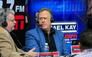 ESPN Radio New York host Michael Kay (center) is claiming a victory over WFAN's Michael Kay, but few people are buying it.