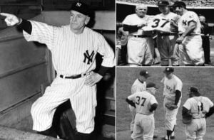 Casey Stengel as the manager of the Yankees led them to an extraordinary seven World Series titles, dominating the MLB from 1949 to 1958.