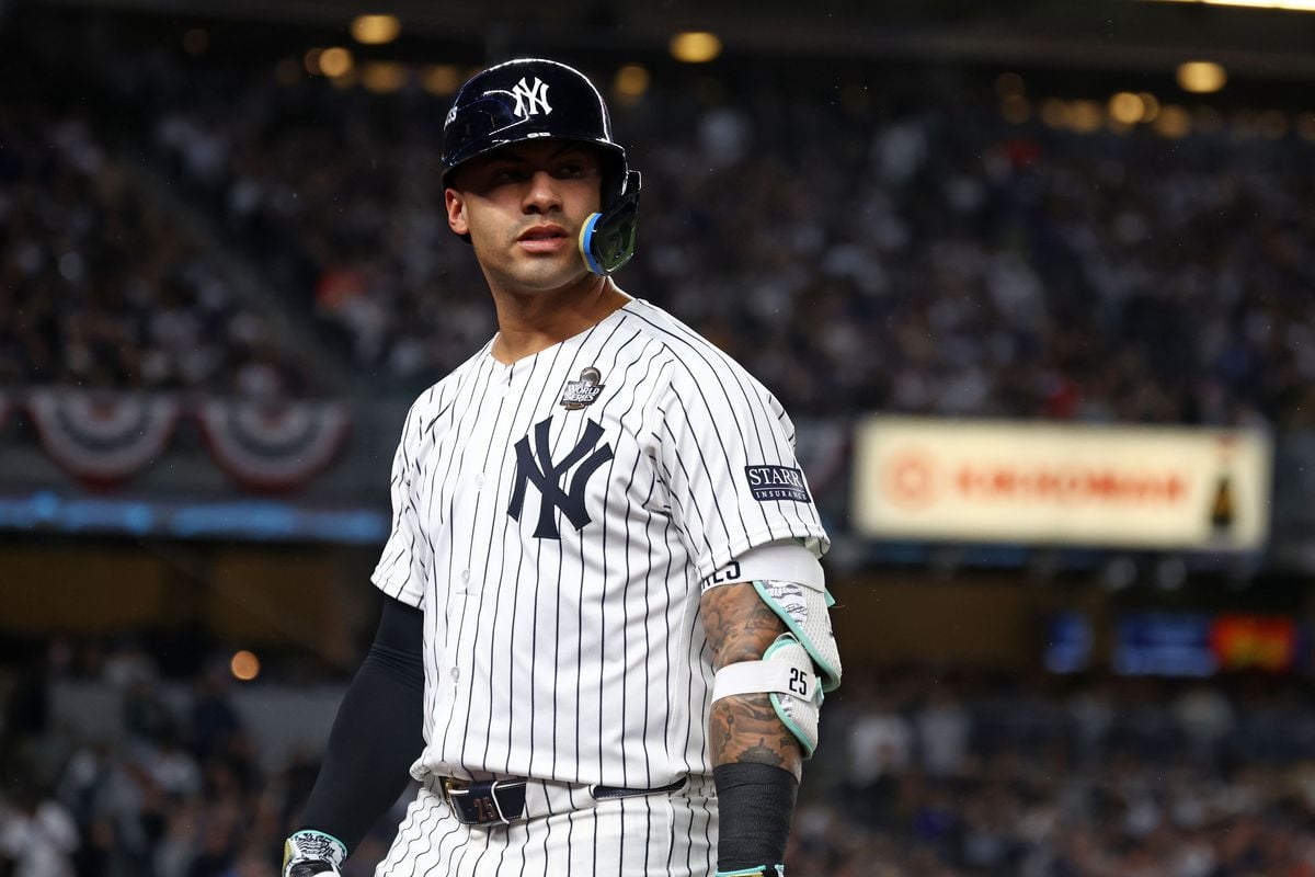 Yankees Gleyber Torres during the 2024 World Series on October 29, 2024, at Yankee Stadium