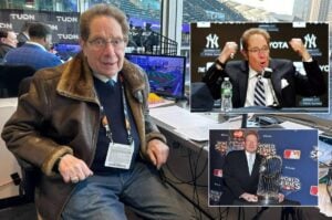 Yankees booth legend John Sterling wears the 2009 World Series ring.