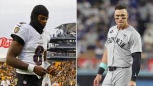 NFL superstar Lamar Jackson and Yankees captain Aaron Judge in 2024.