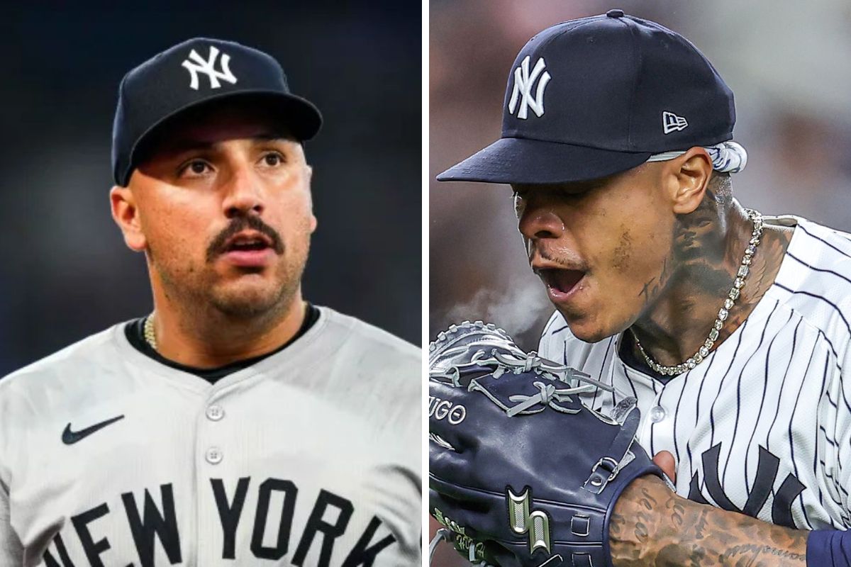 Yankees players Marcus Stroman and Nestor Cortes in 2024