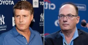 New York Yankees owner Hal Steinbrenner and Mets' owner Steve Cohen in 2024.