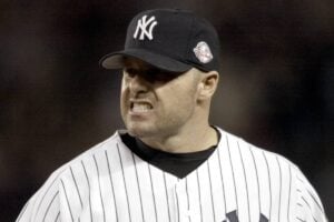 Former pitcher Roger Clemens in 2000, as a Yankees player.