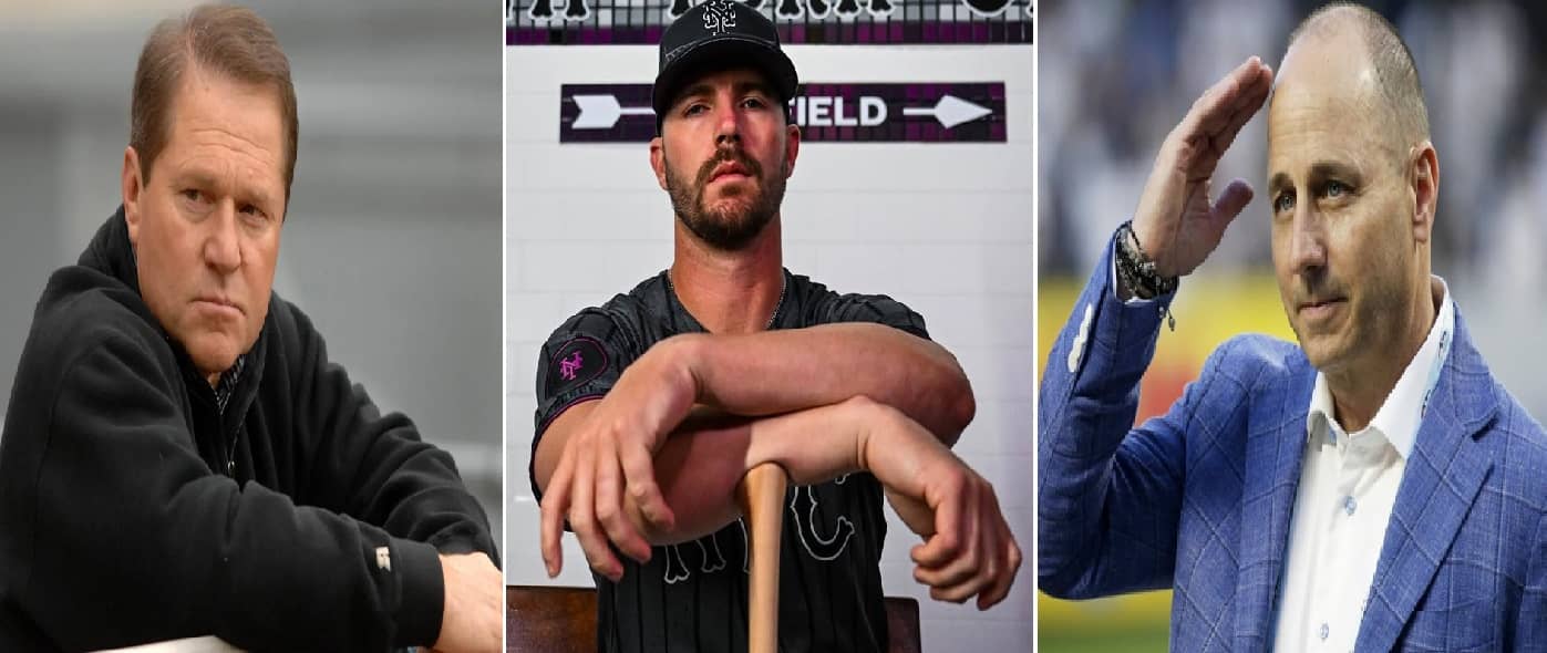 Agent Scott Boras, ex-Mets and now free-agent Scott Boras, and Yankees' GM Brian Cashman.