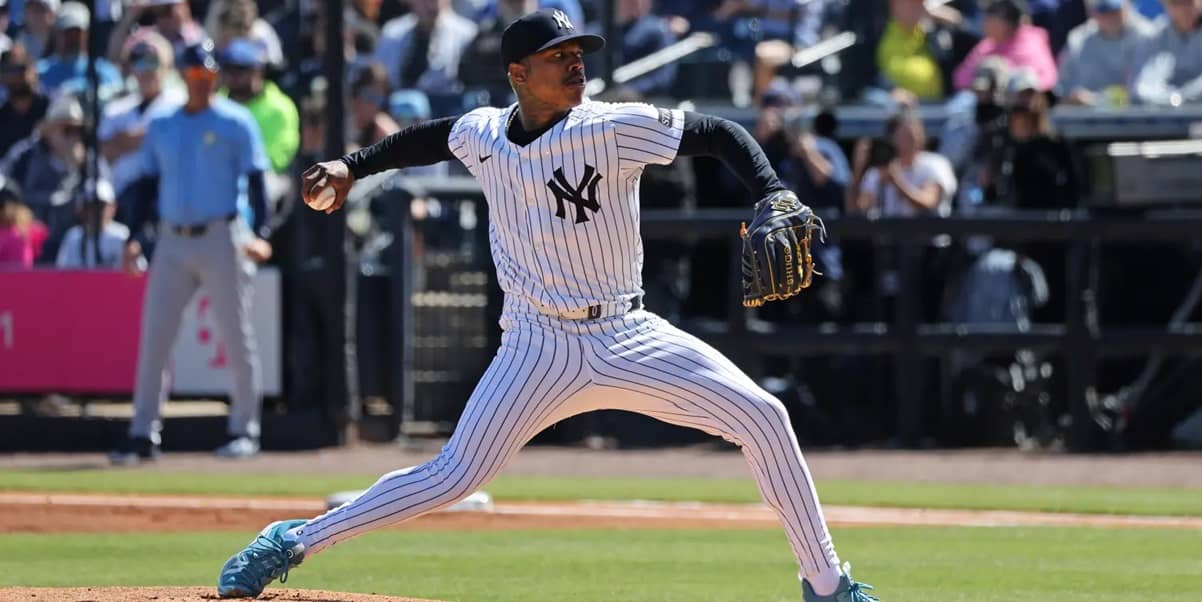Marcus Stroman starts for the New York Yankees against the Rays at Tampa, FL, on Feb. 21, 2025.